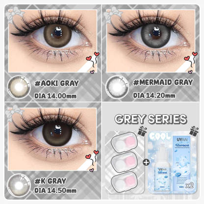 [Buy 3 Get 8] UYAAI 14.0-14.5MM Contact Lens Combo Set