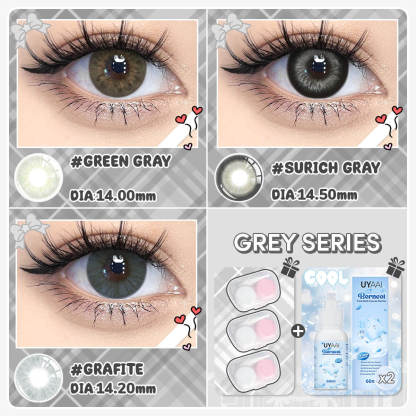 [Buy 3 Get 8] UYAAI 14.0-14.5MM Contact Lens Combo Set