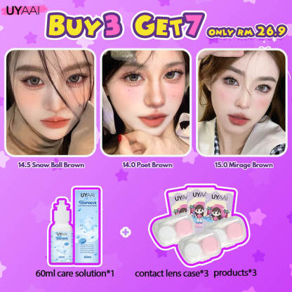 [Power+Buy 3 Get 7] UYAAI 14.0-16.0MM Contact Lens Combo Set