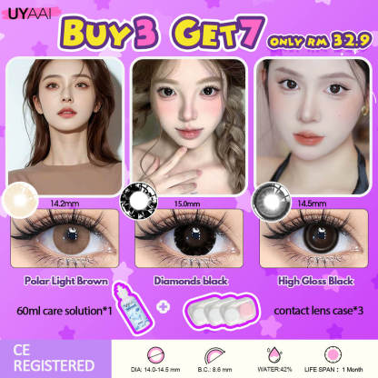 [Buy 3 Get 7] UYAAI 14.0-14.5MM Contact Lens Combo Set