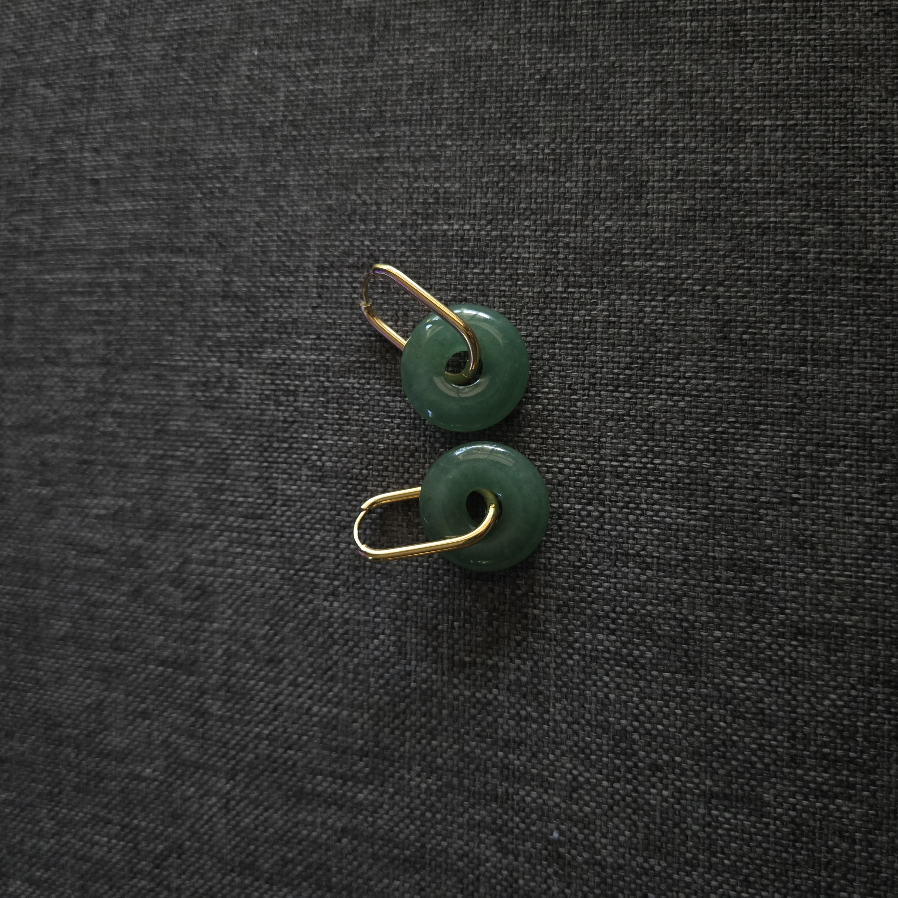 AVENTURINE DONUT EARRING GOLD