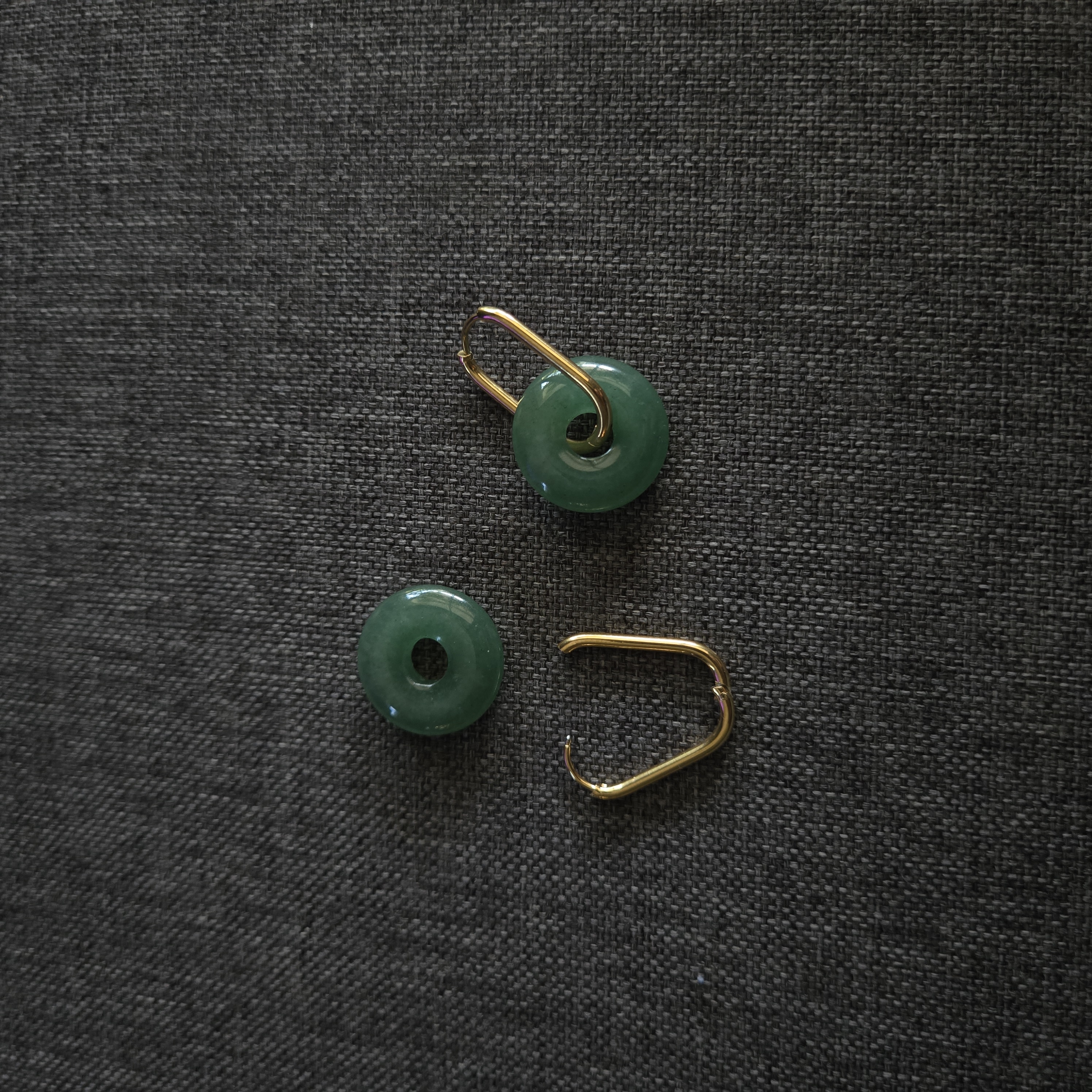 AVENTURINE DONUT EARRING GOLD