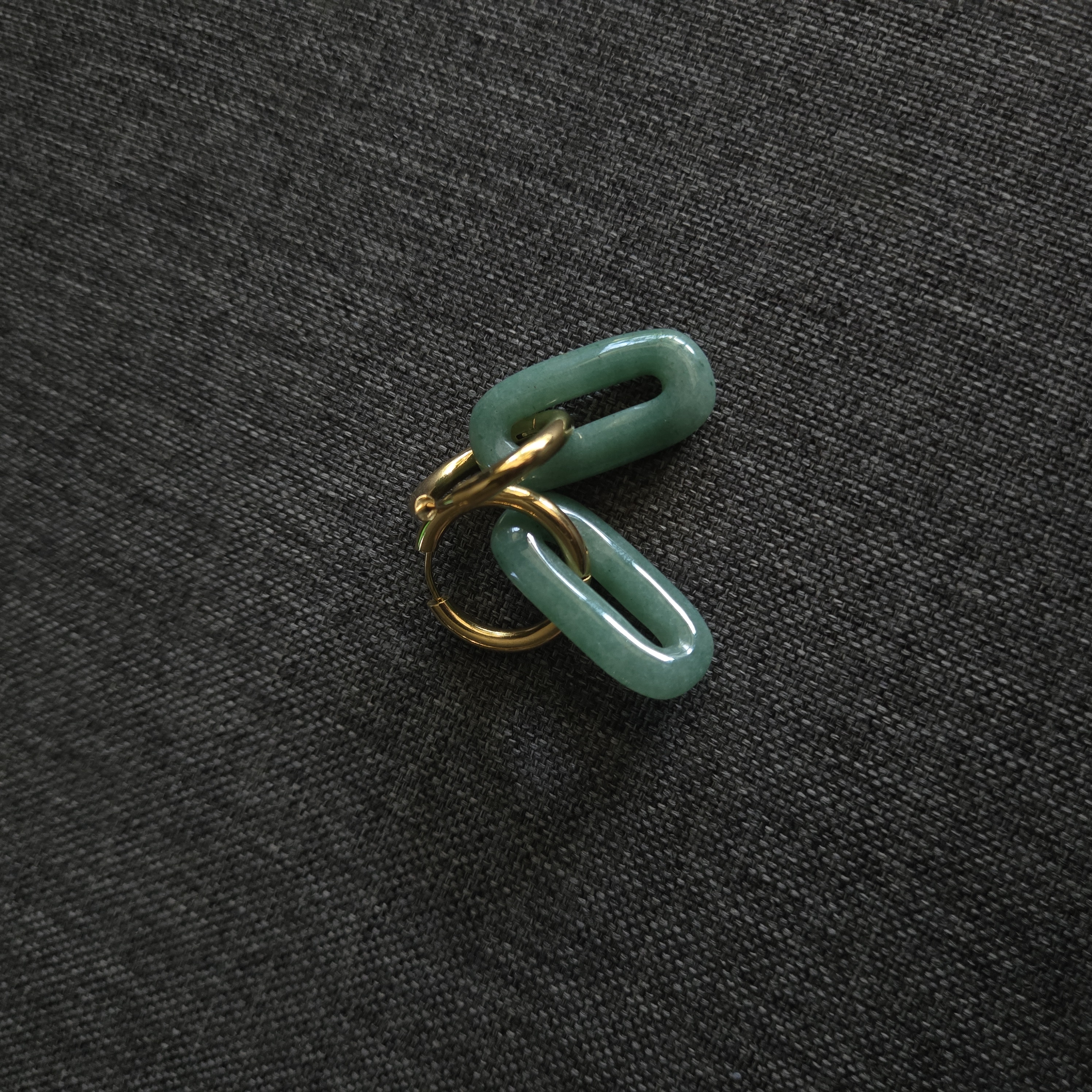 2 IN 1 HOOPS AVENTURINE GOLD