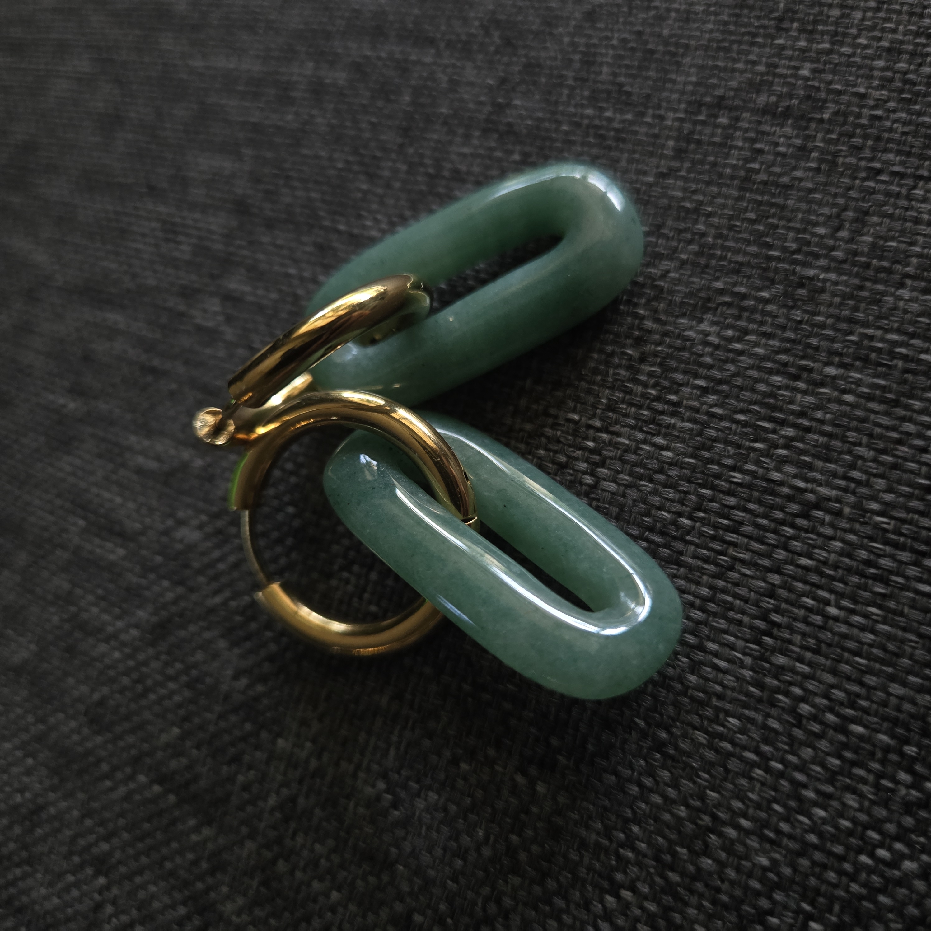 2 IN 1 HOOPS AVENTURINE GOLD