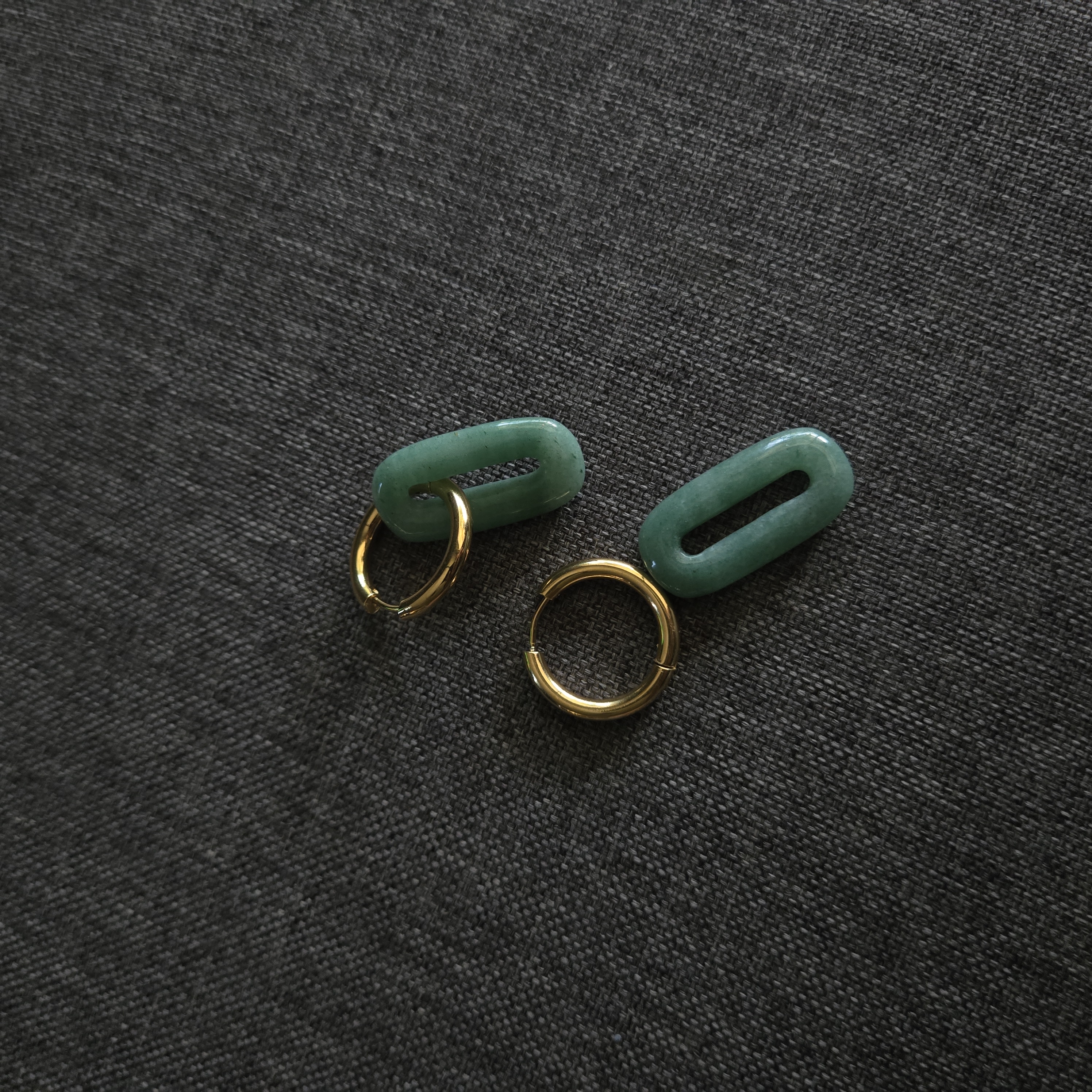 2 IN 1 HOOPS AVENTURINE GOLD