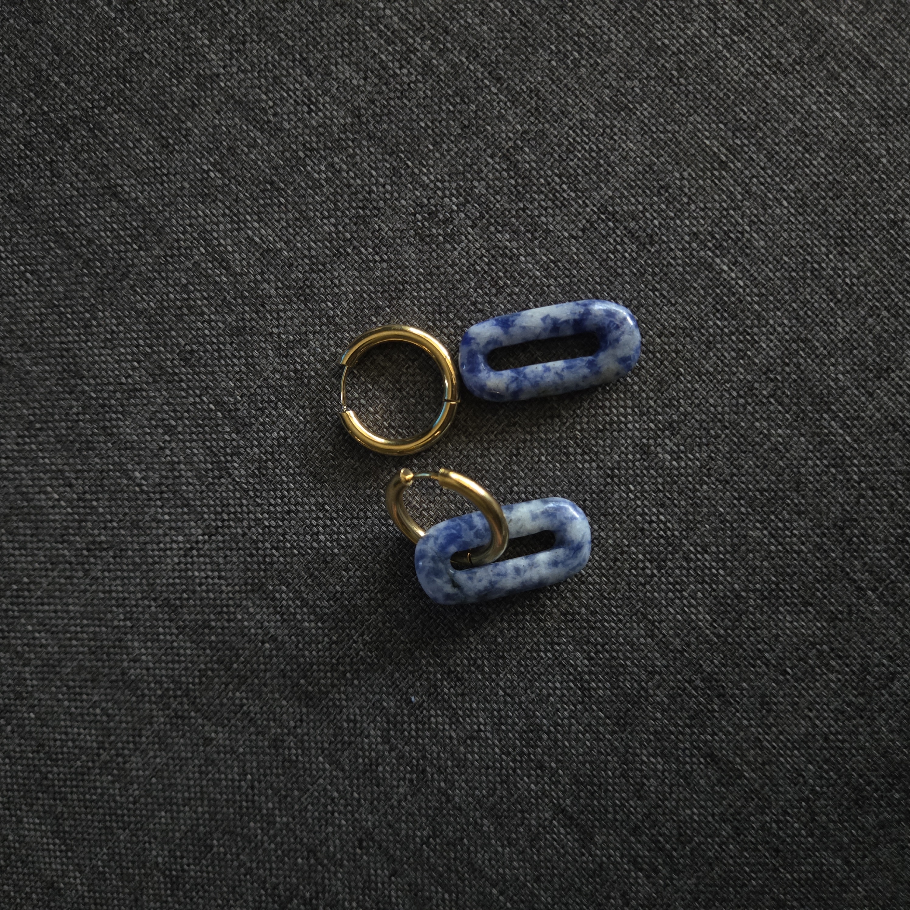 2 IN 1 HOOPS SPOT JASPER GOLD