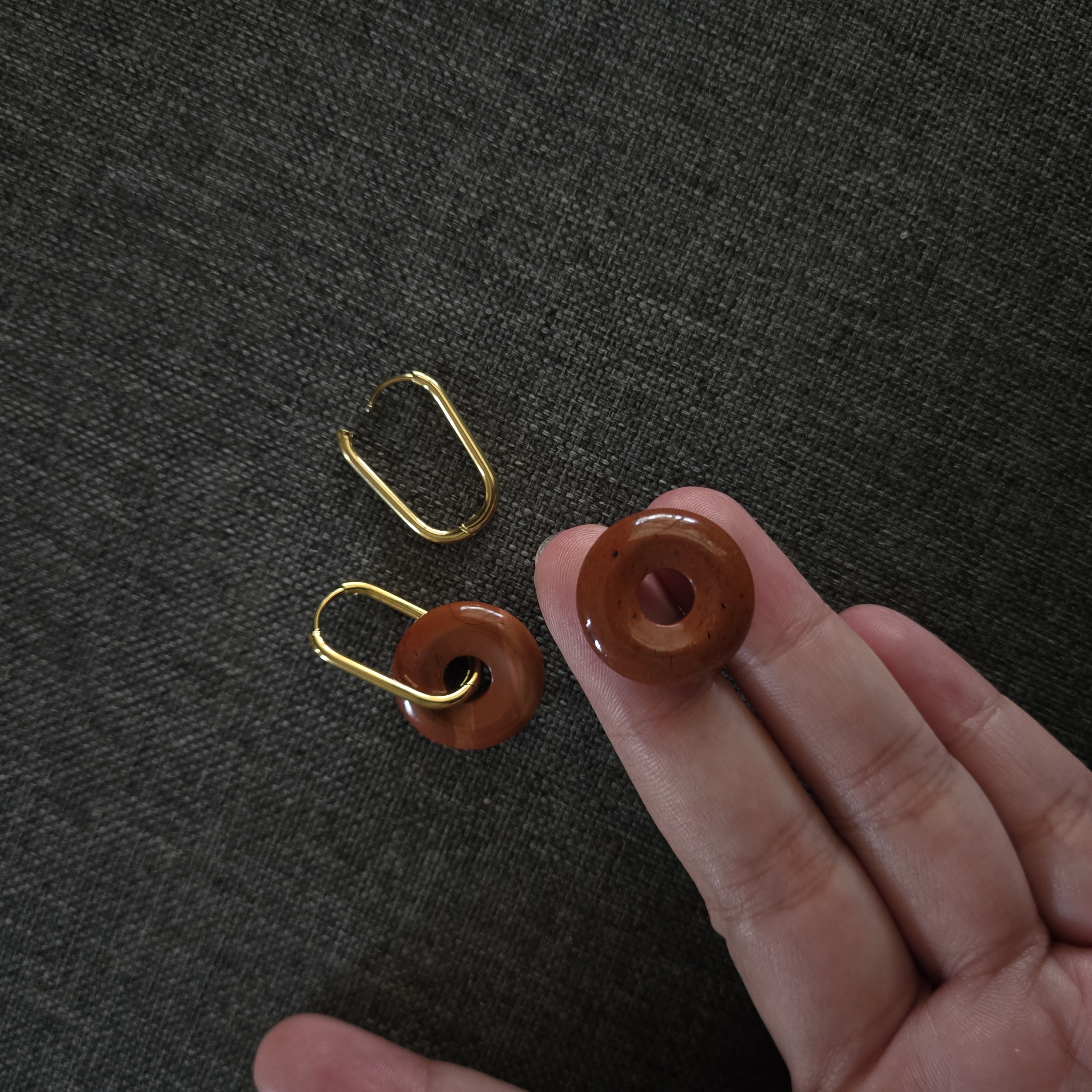 RED JASPER DONUT EARRINGS