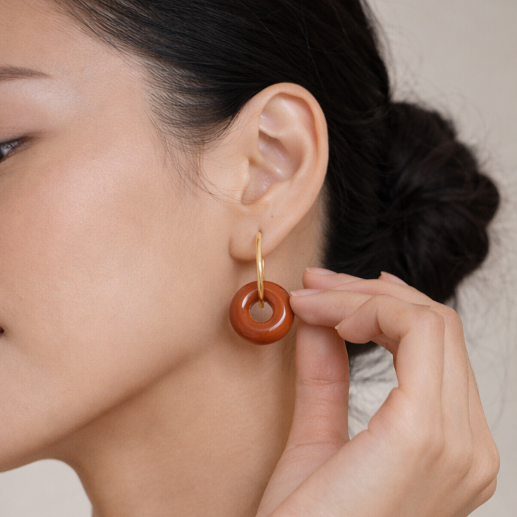 RED JASPER DONUT EARRINGS