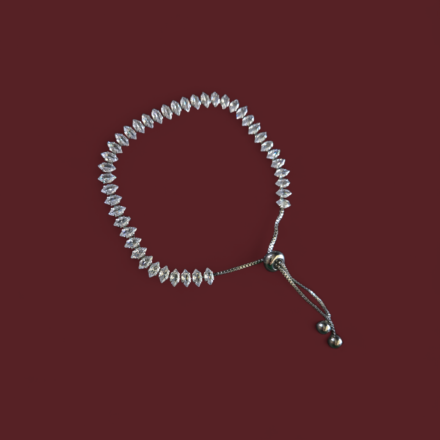 EMBUN MARQUISE SILVER SLIDE BRACELET