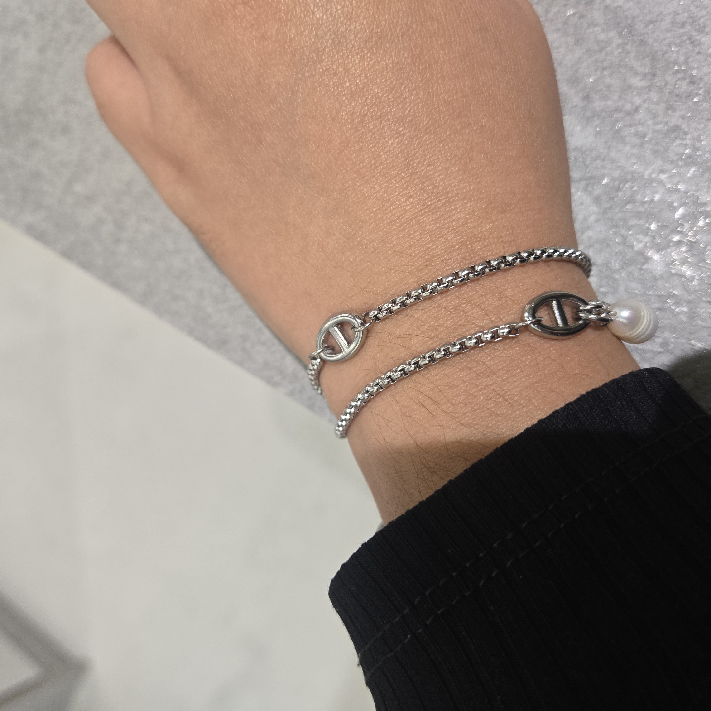 DOUBLE WRAP AROUND BRACELET SILVER