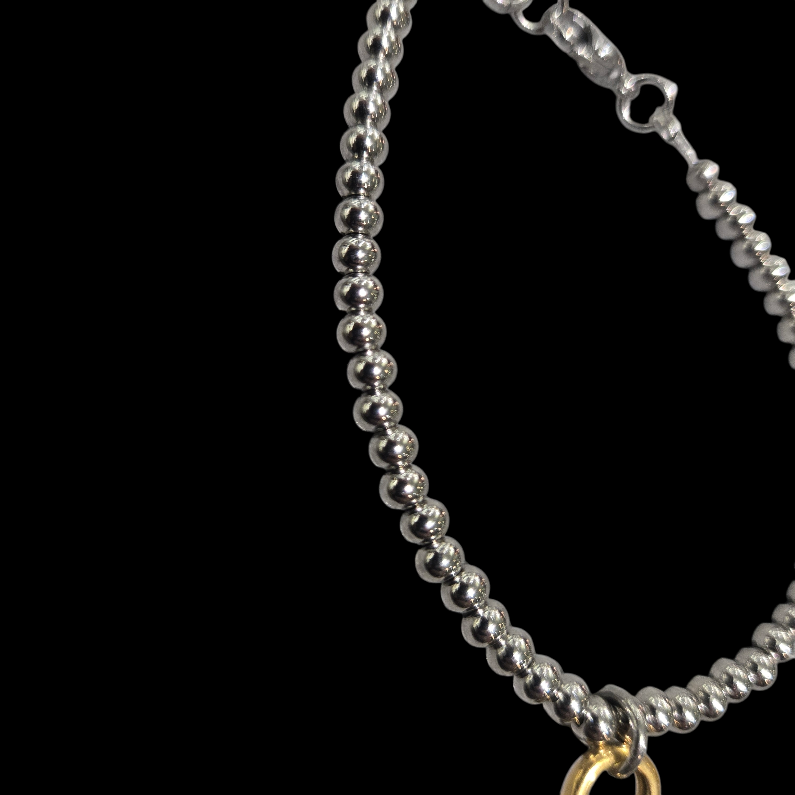 METAL BEAD WITH HEART MIXTONE