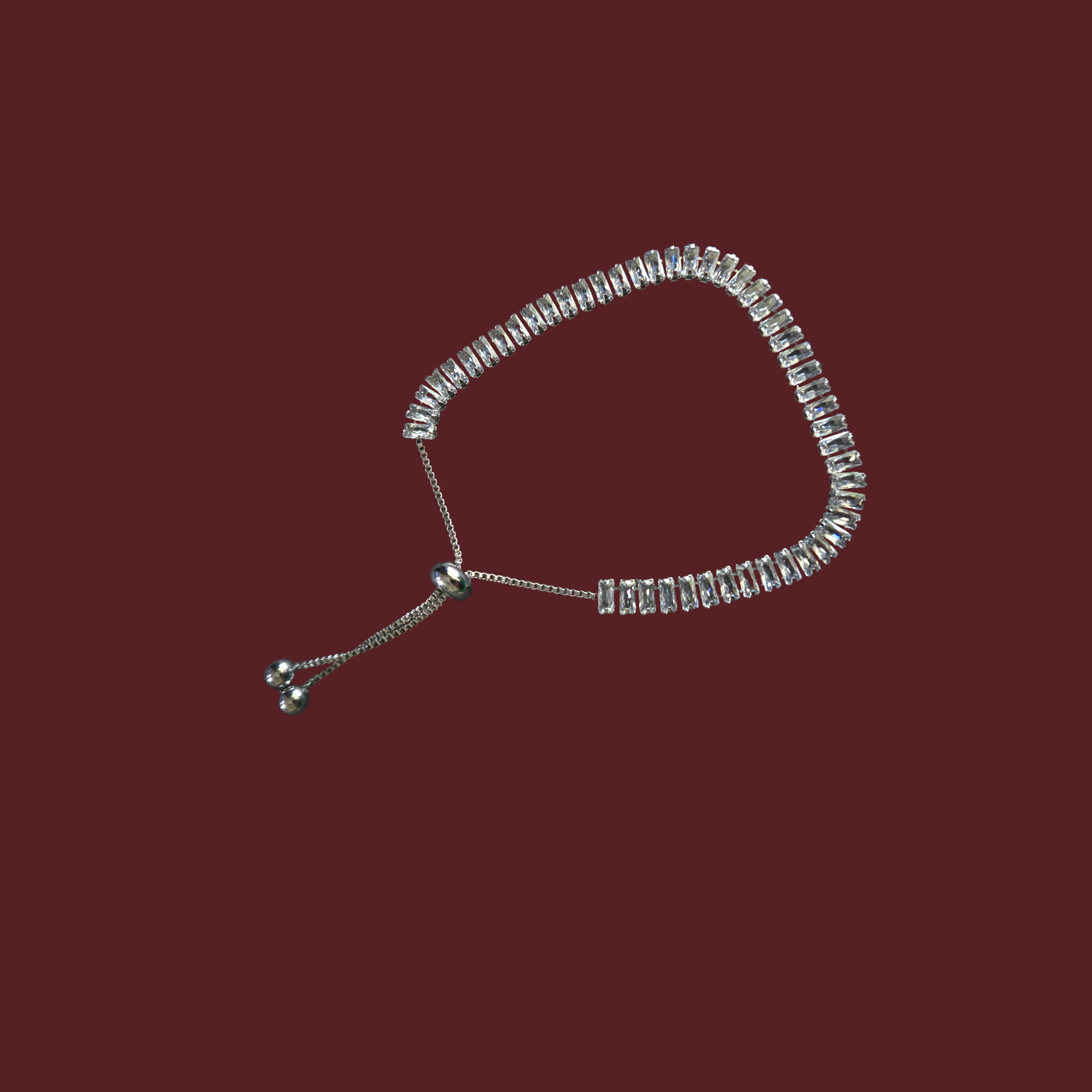 EMBUN ELONGATED SILVER SLIDE BRACELET