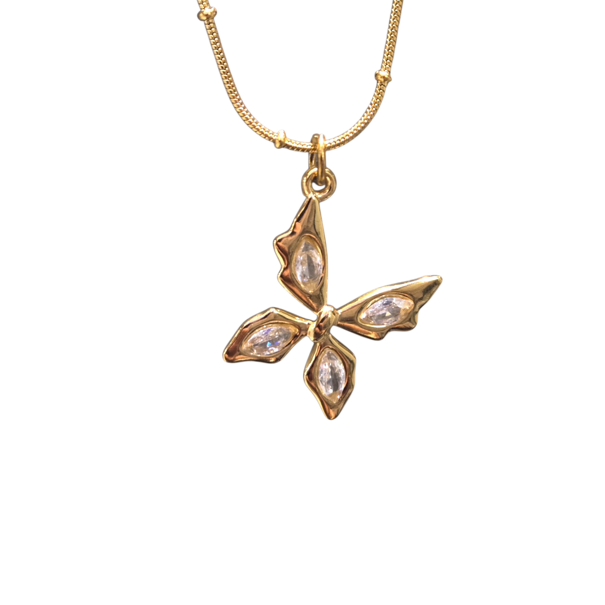 BUTTERFLY NECKLACE WITH ZIRCONIA