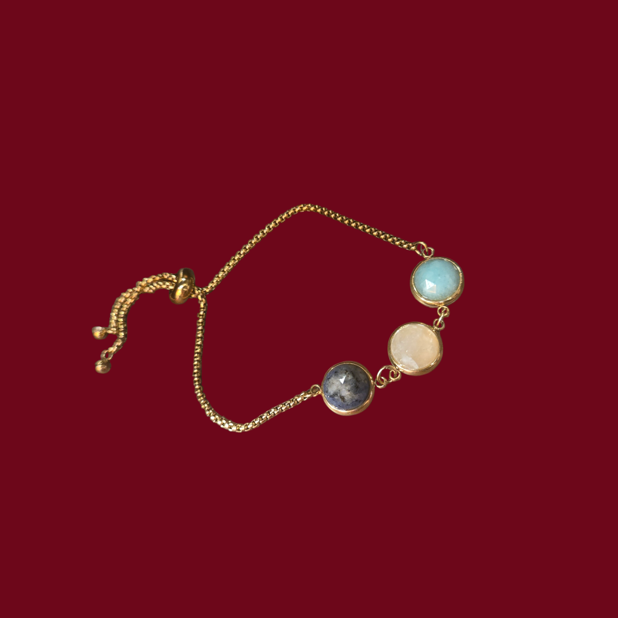 PESONA LINKED AMAZONITE BRACELET GOLD