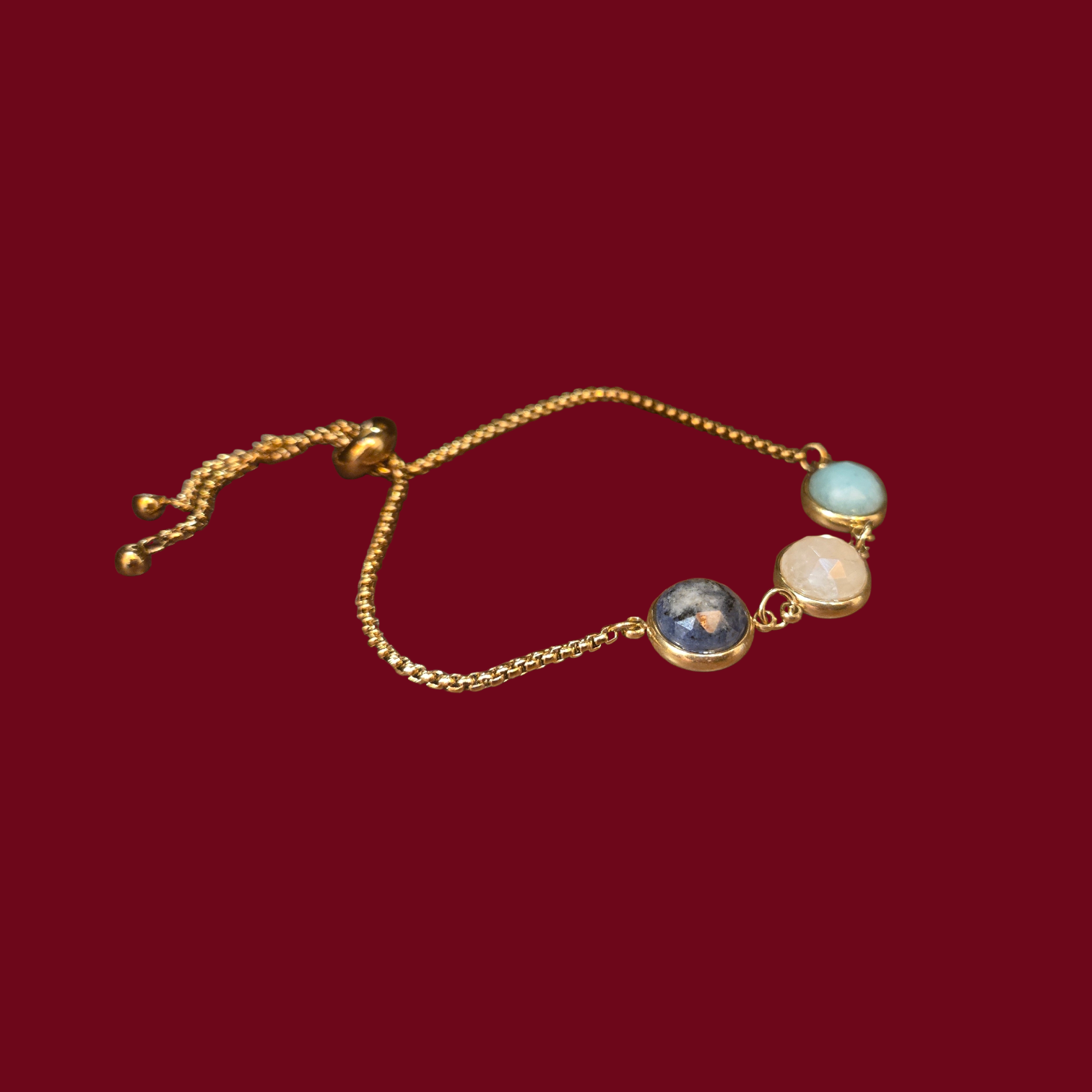 PESONA LINKED AMAZONITE BRACELET GOLD