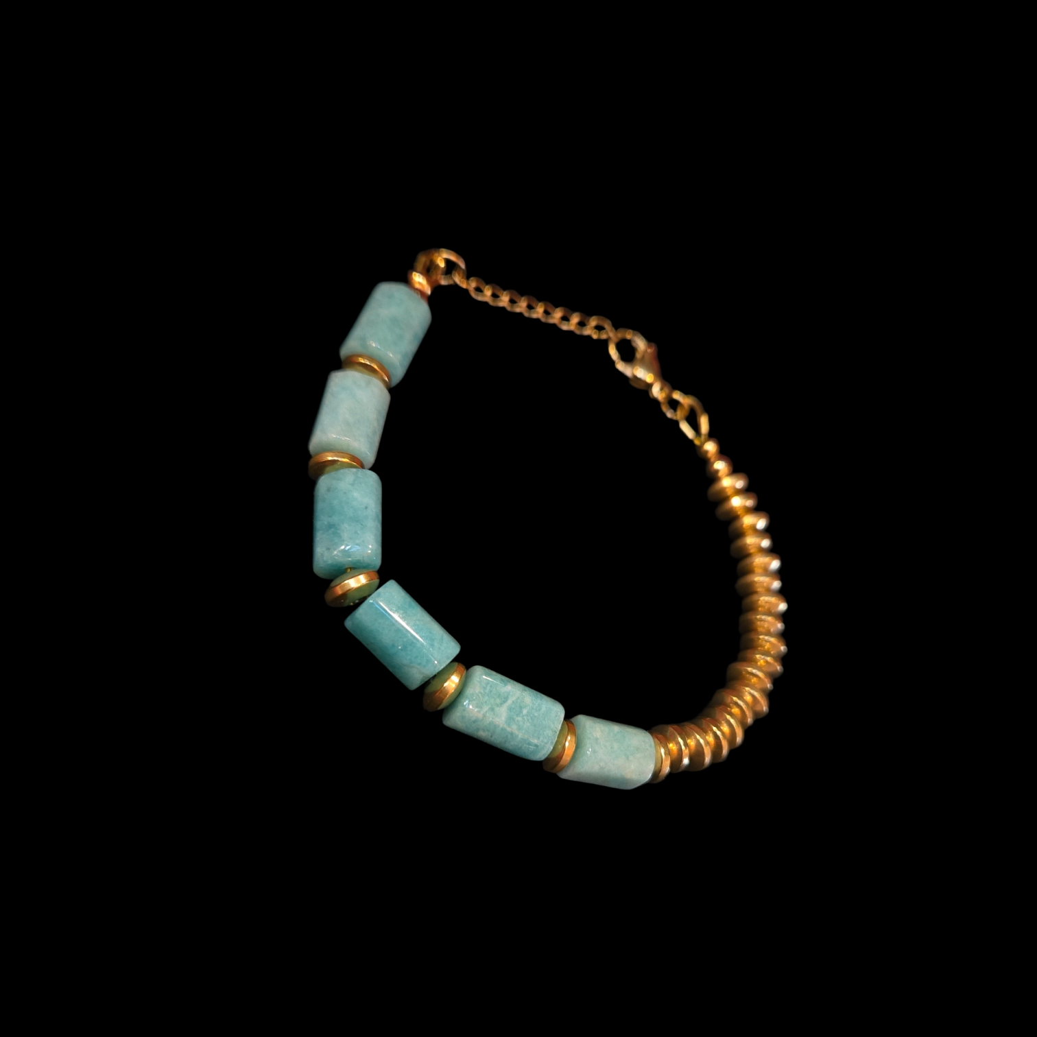 ATELIER AMAZONITE COLUMN BRACELET GOLD