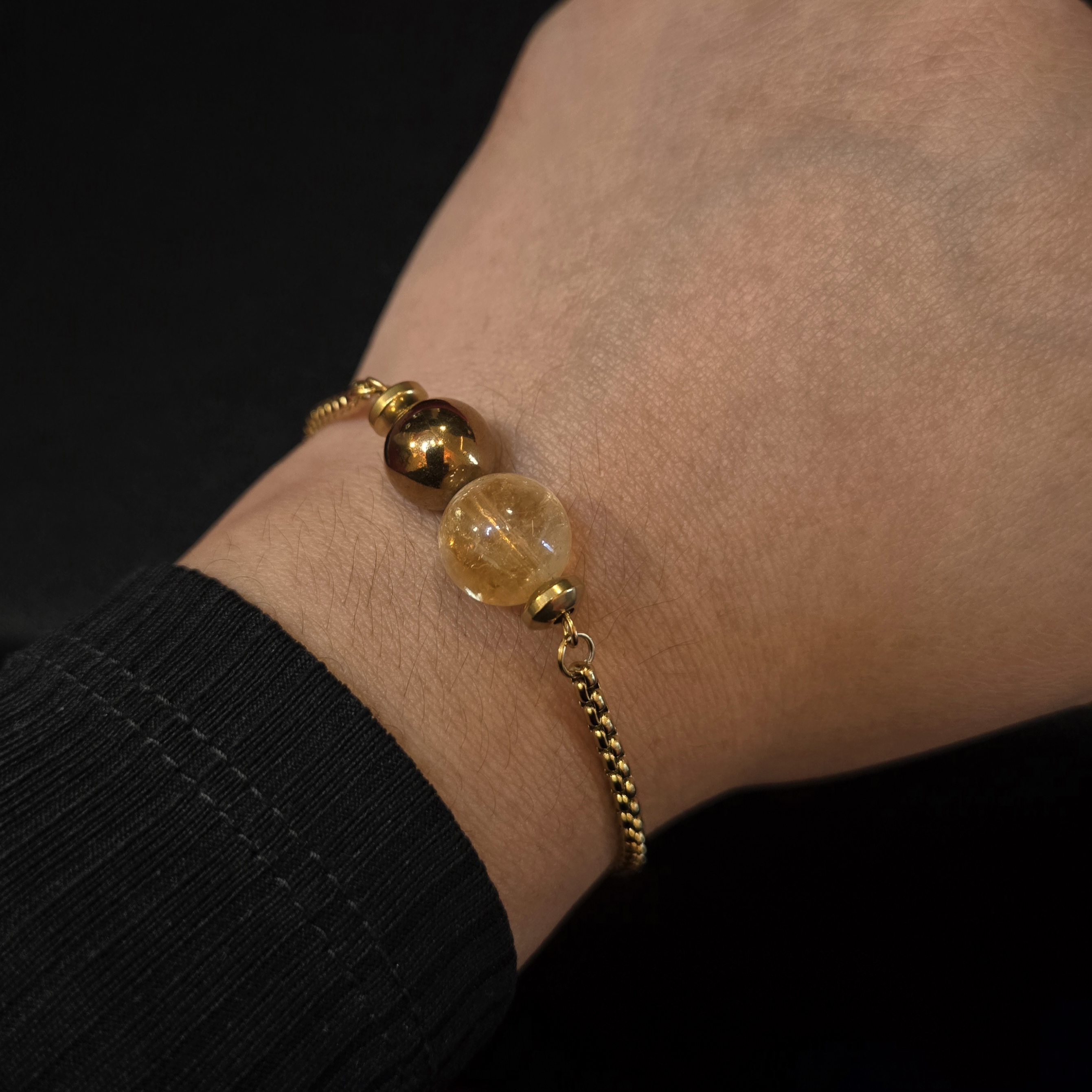 CITRINE DUO SLIDE BRACELET GOLD