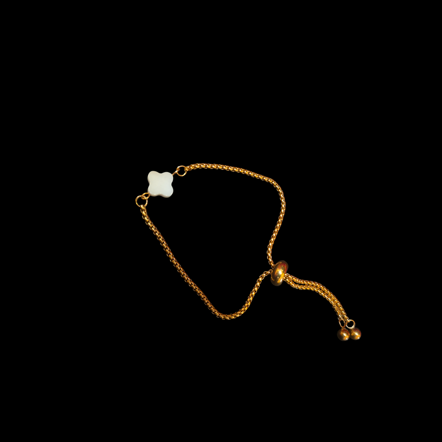 CLOVER SHELL PEARL BRACELET GOLD