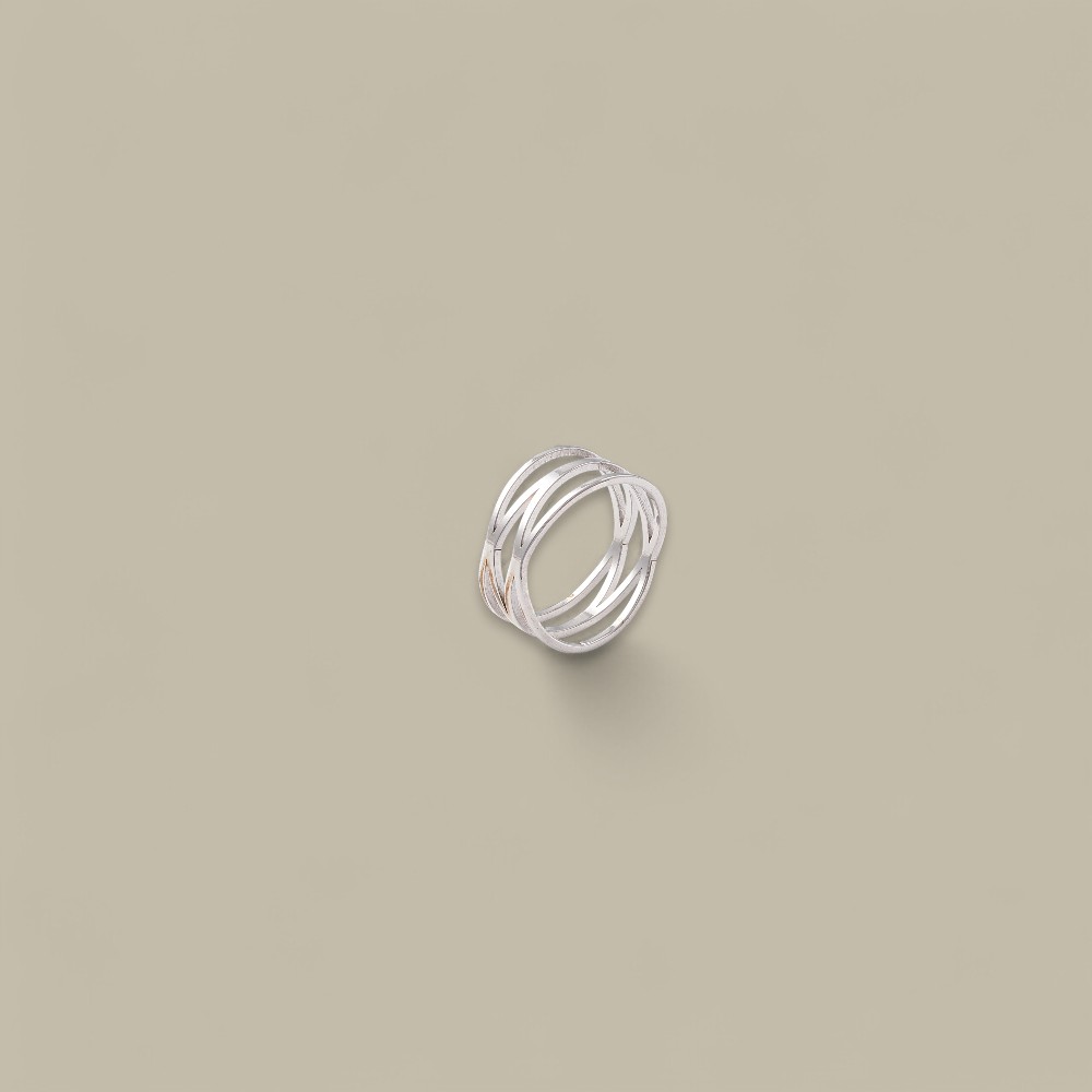 CRISSCROSS FINGER RING SILVER