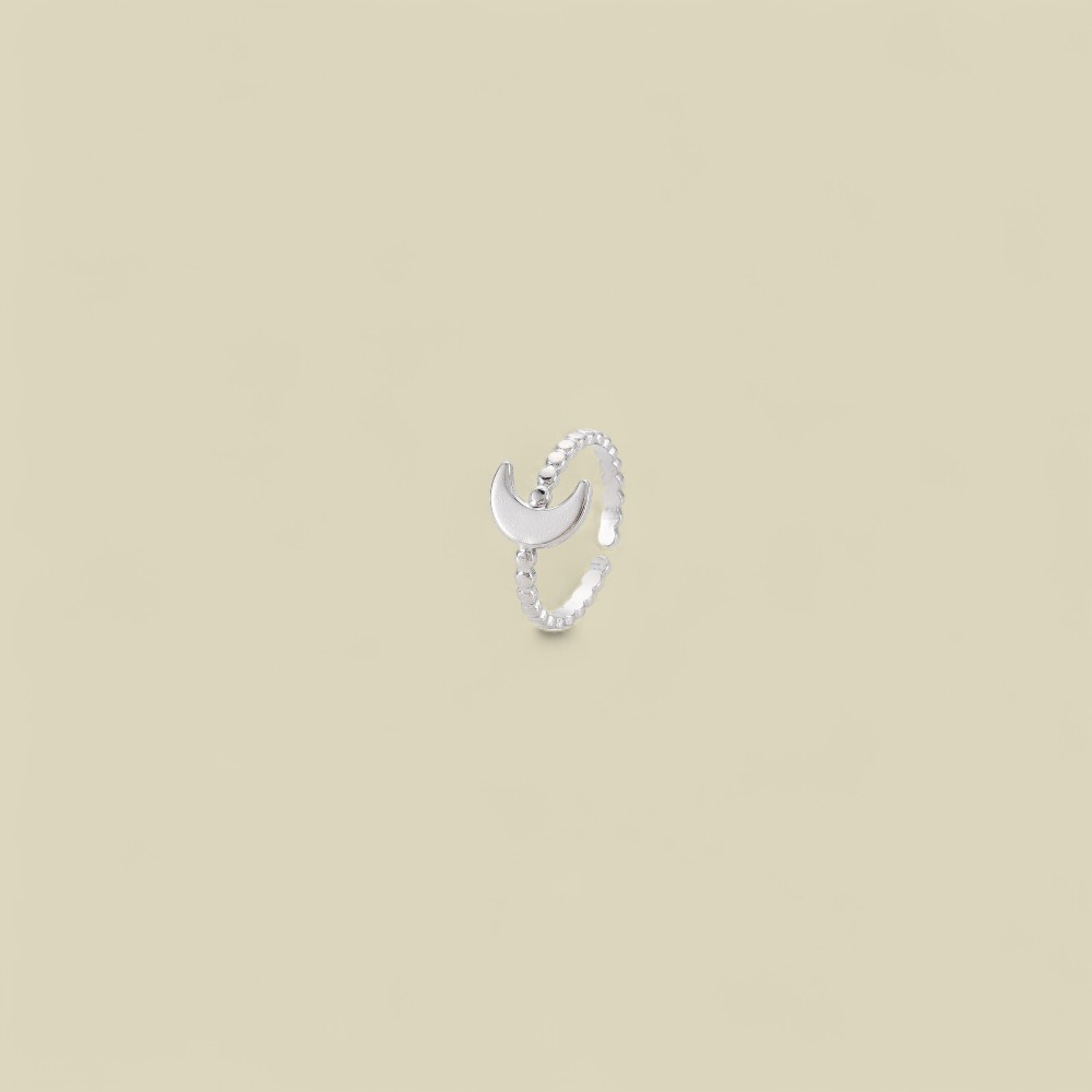MOON SHAPE RING SILVER