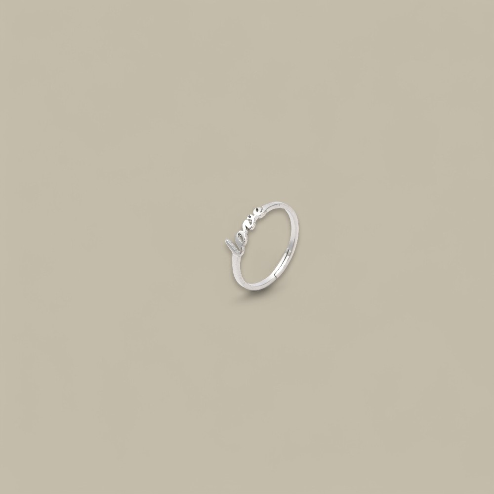 DAINTY LOVE RING SILVER (ADJUSTABLE)