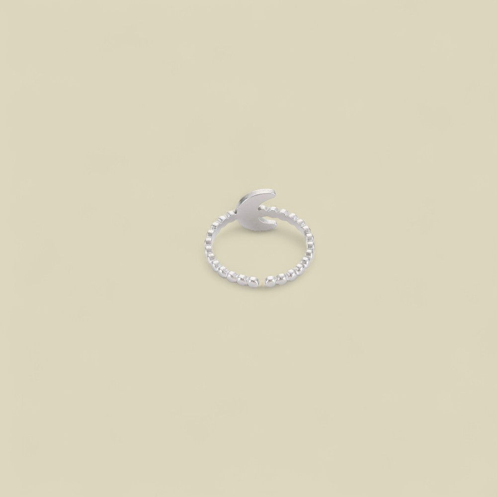 MOON SHAPE RING SILVER