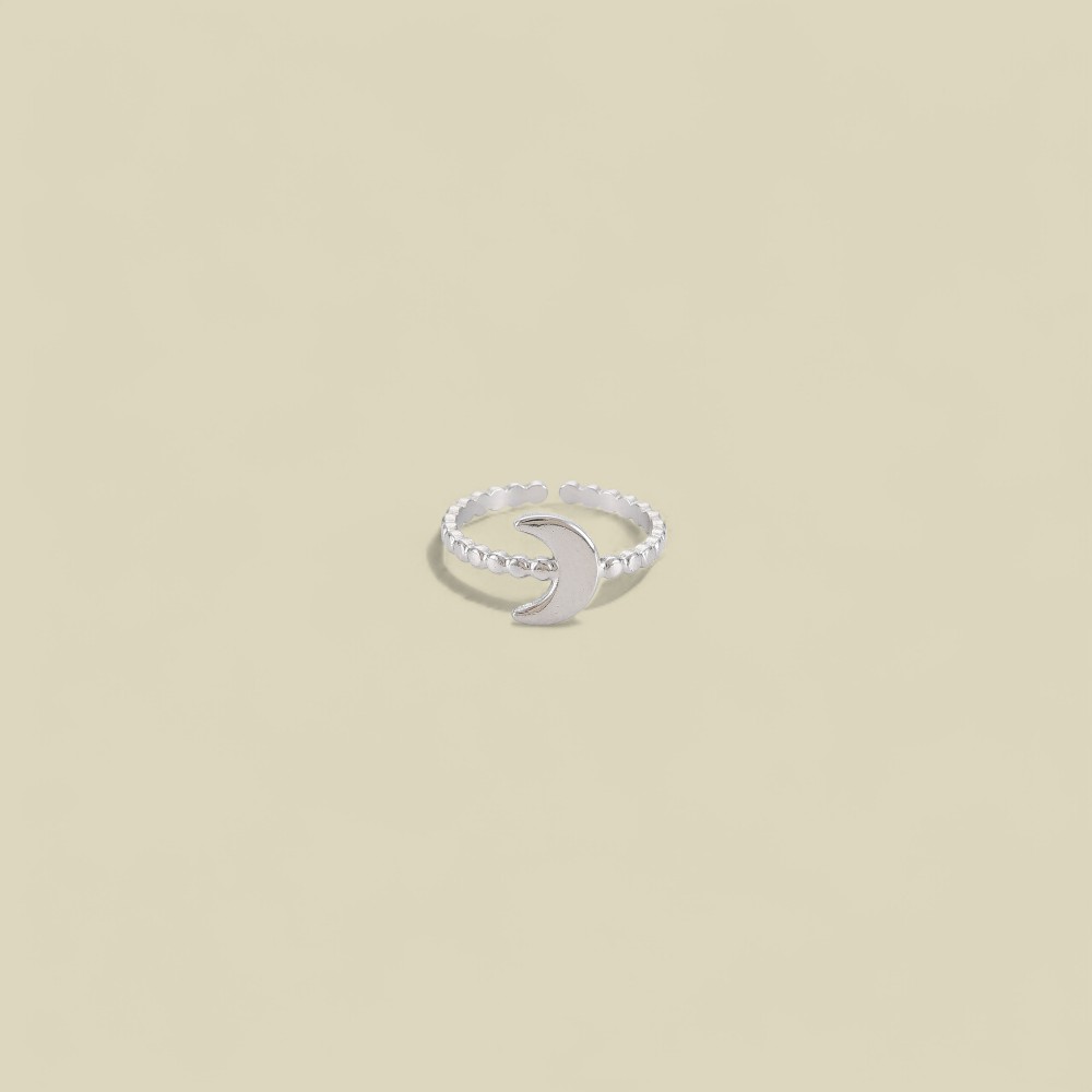 MOON SHAPE RING SILVER