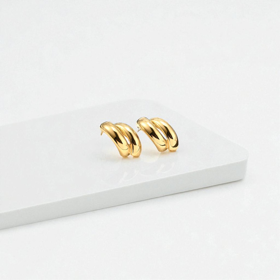 DUAL LAYER STUD GOLD