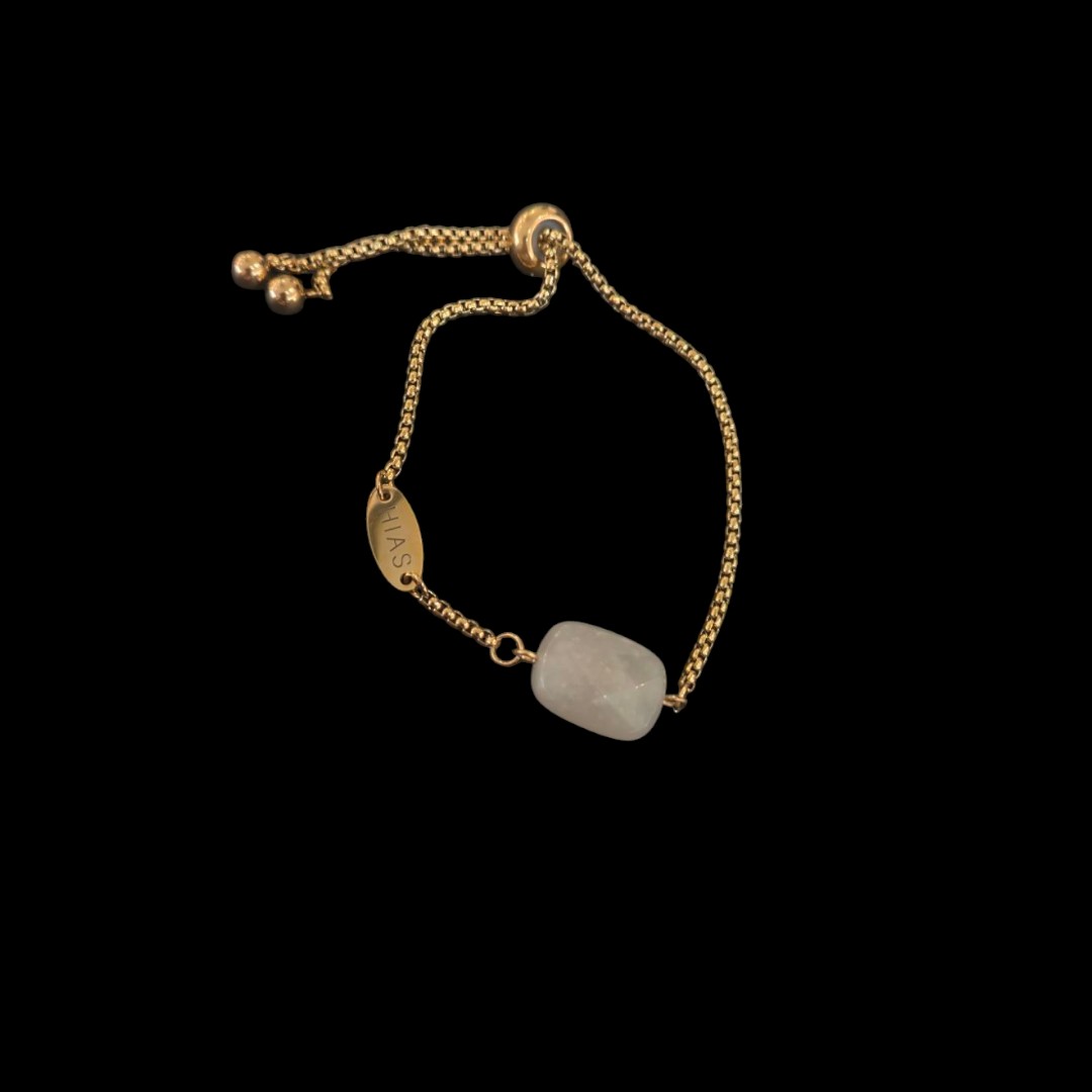YELLOW JADE SLIDE BRACELET GOLD