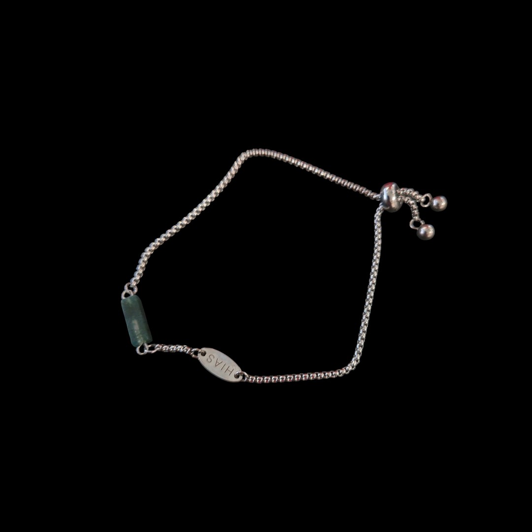 MOSS AGATE SLIDE BRACELET STEEL