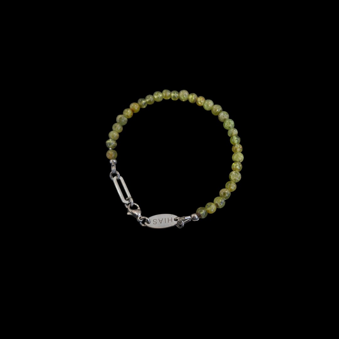 PERIDOT BEADED BRACELET STEEL