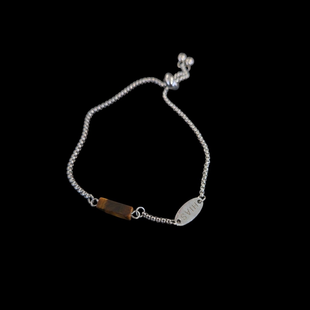 TIGER EYE SLIDE BRACELET STEEL