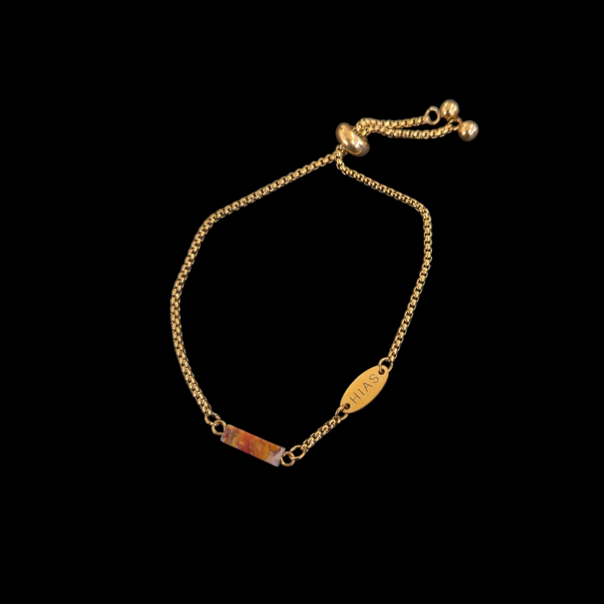 LACE AGATE SLIDE BRACELET GOLD