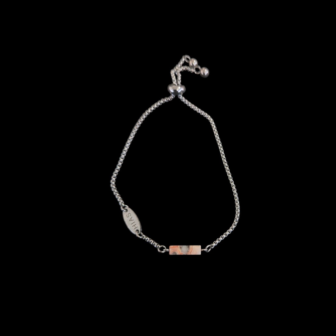 [Copy]LACE AGATE SLIDE BRACELET STEEL