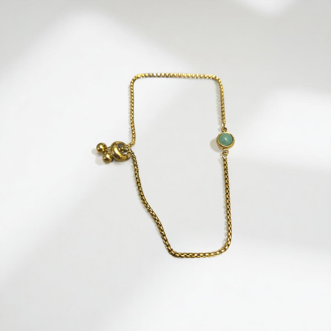 PESONA DAINTY AVENTURINE BRACELET GOLD 