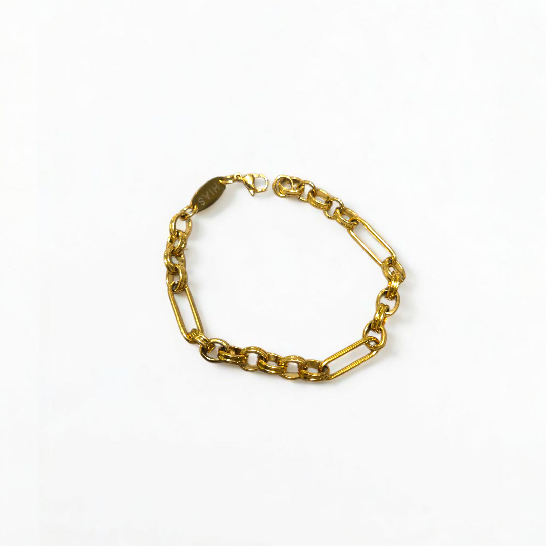 PAPERCLIP TEXTURED BRACELET GOLD