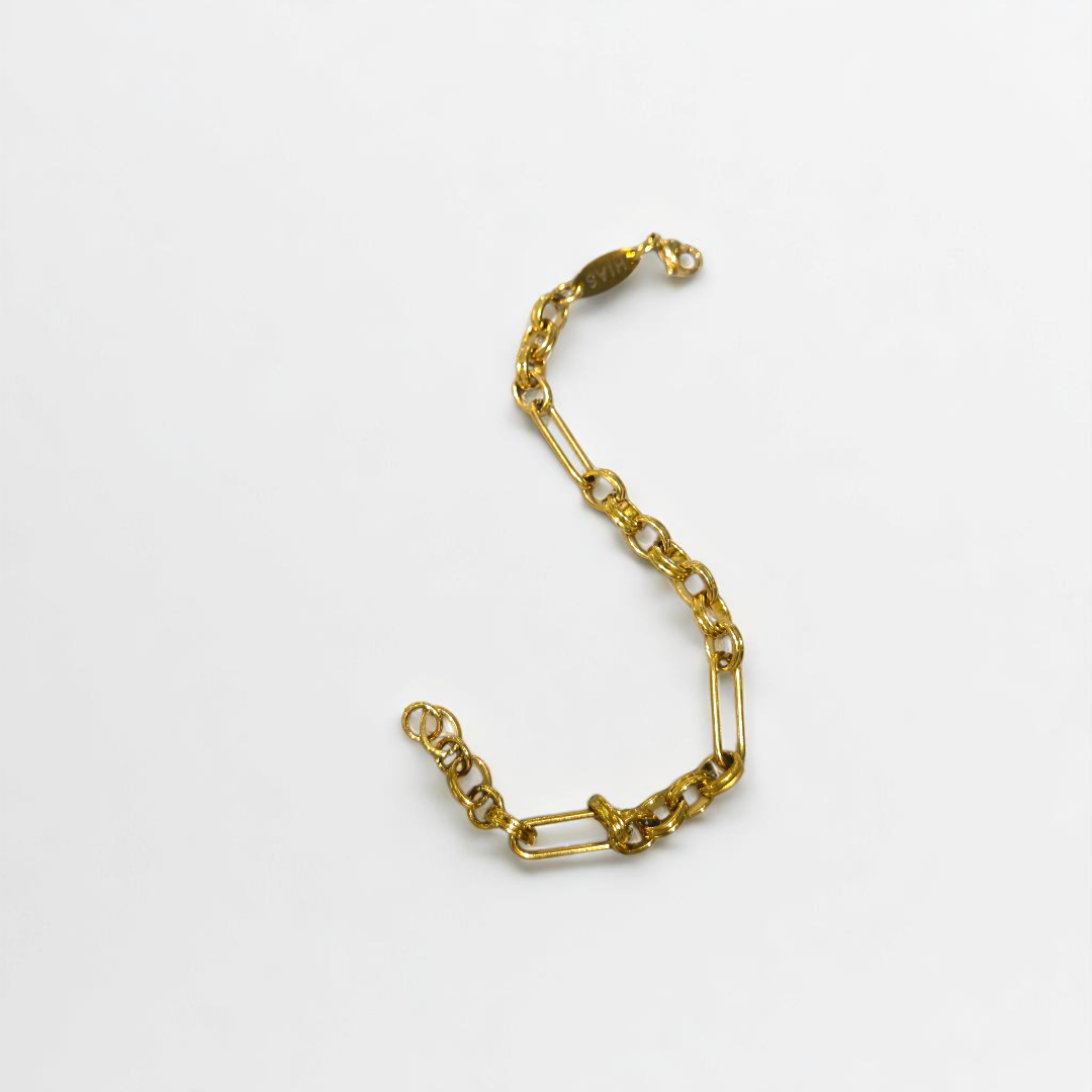 PAPERCLIP TEXTURED BRACELET GOLD