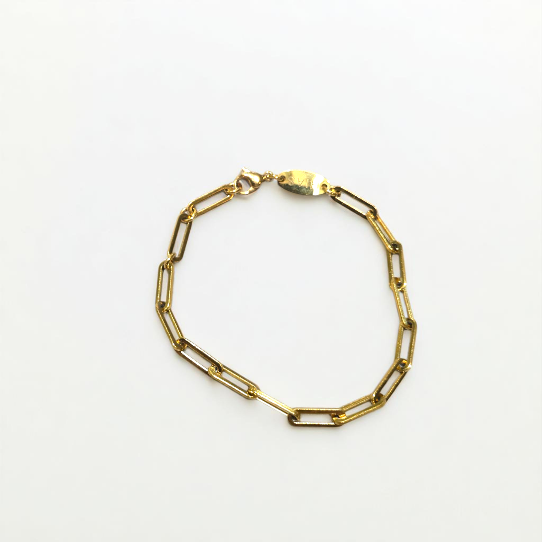 PAPERCLIP THICK BRACELET GOLD