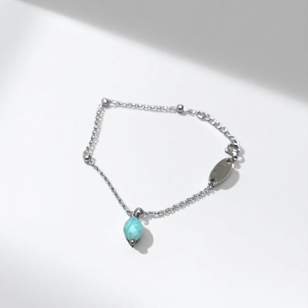 DAINTY AMAZONITE BRACELET SILVER