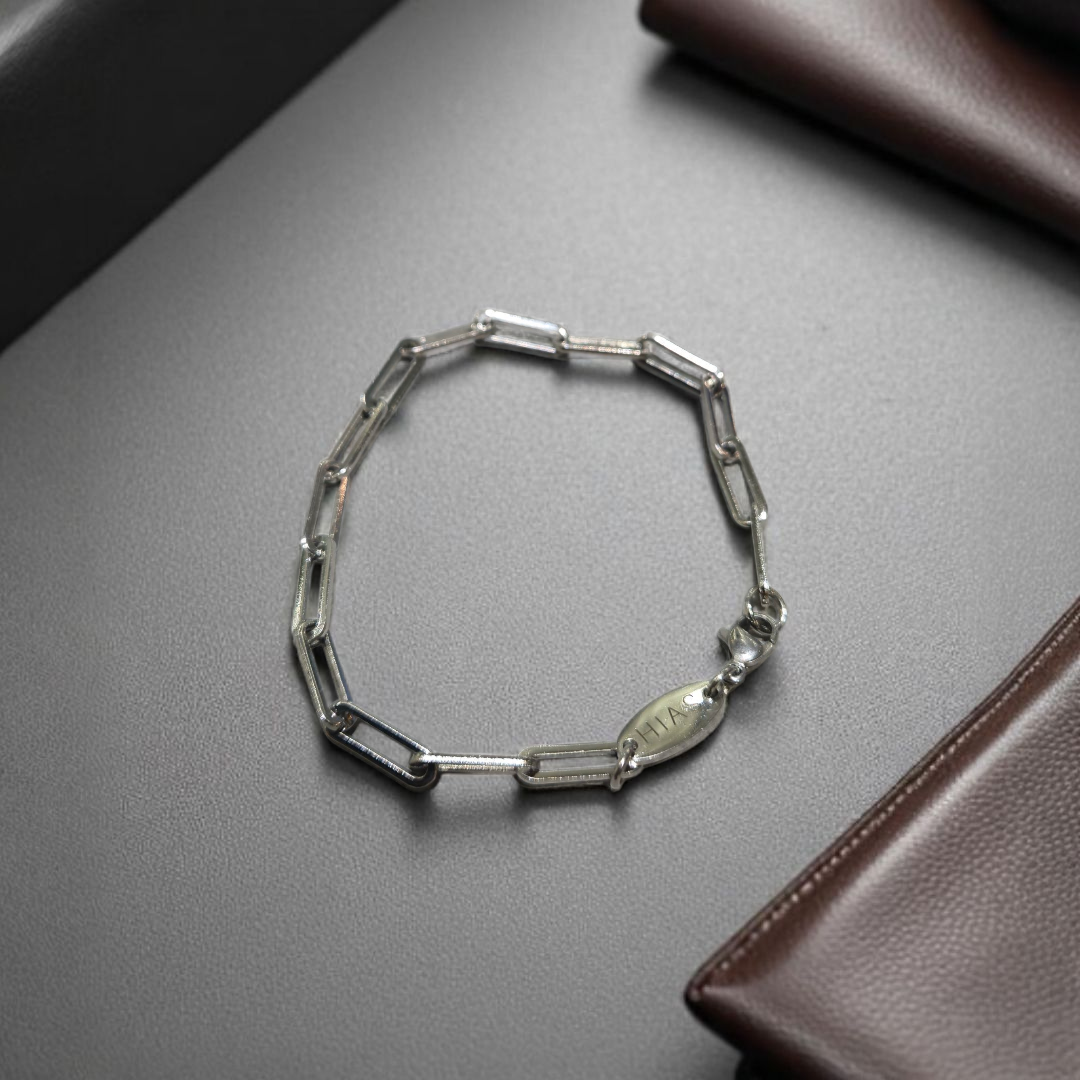 PAPERCLIP THICK BRACELET SILVER