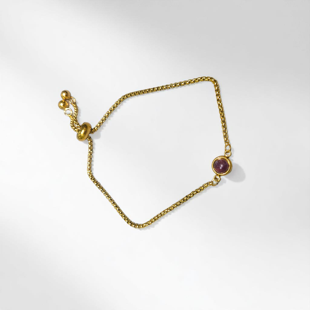 PESONA DAINTY AMETHYST BRACELET GOLD