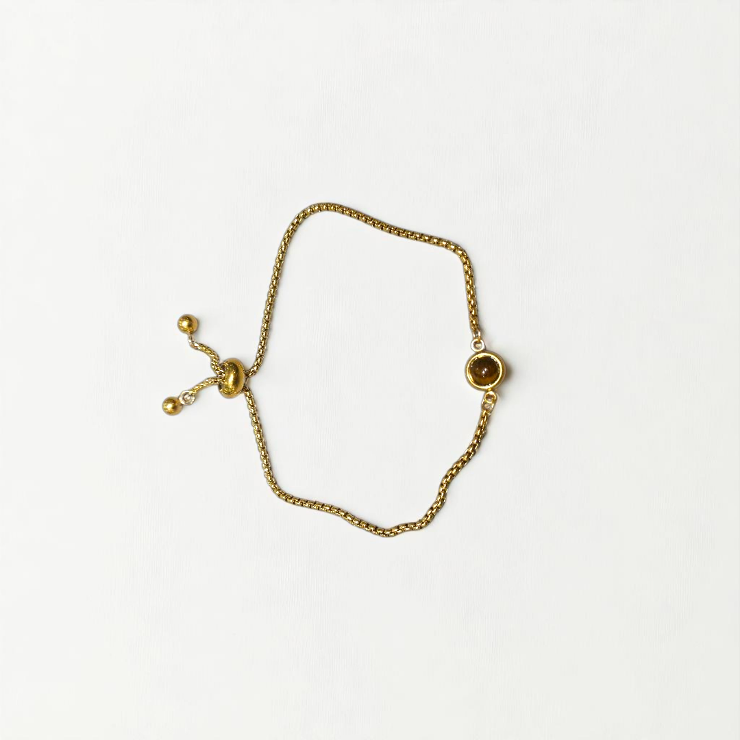 PESONA DAINTY TIGER EYE BRACELET GOLD