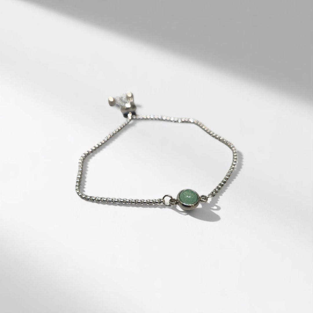 PESONA DAINTY AVENTURINE BRACELET SILVER