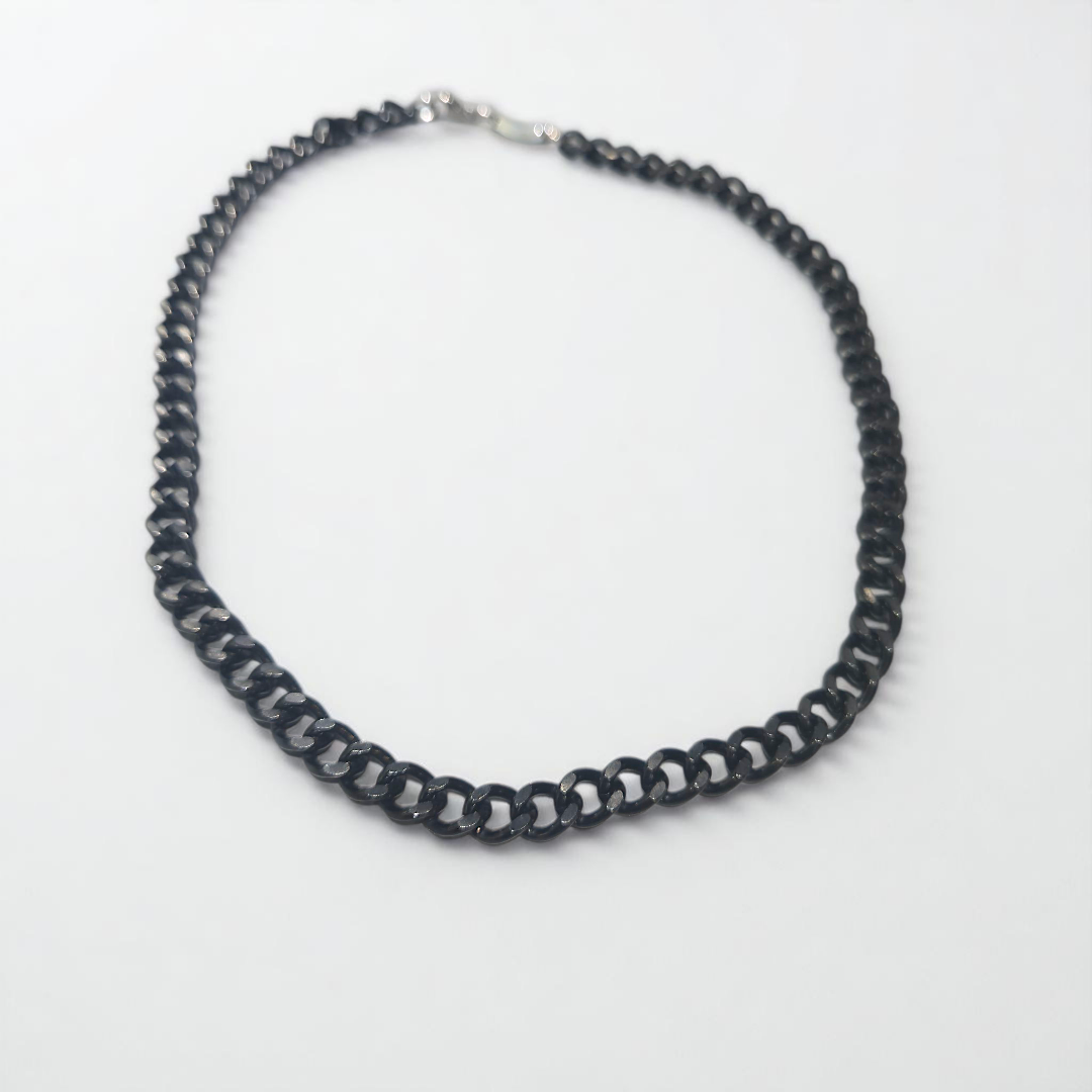 BLACK CUBAN NECKLACE
