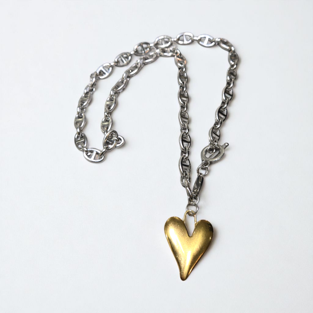 DWI HEART NECKLACE MIXTONE