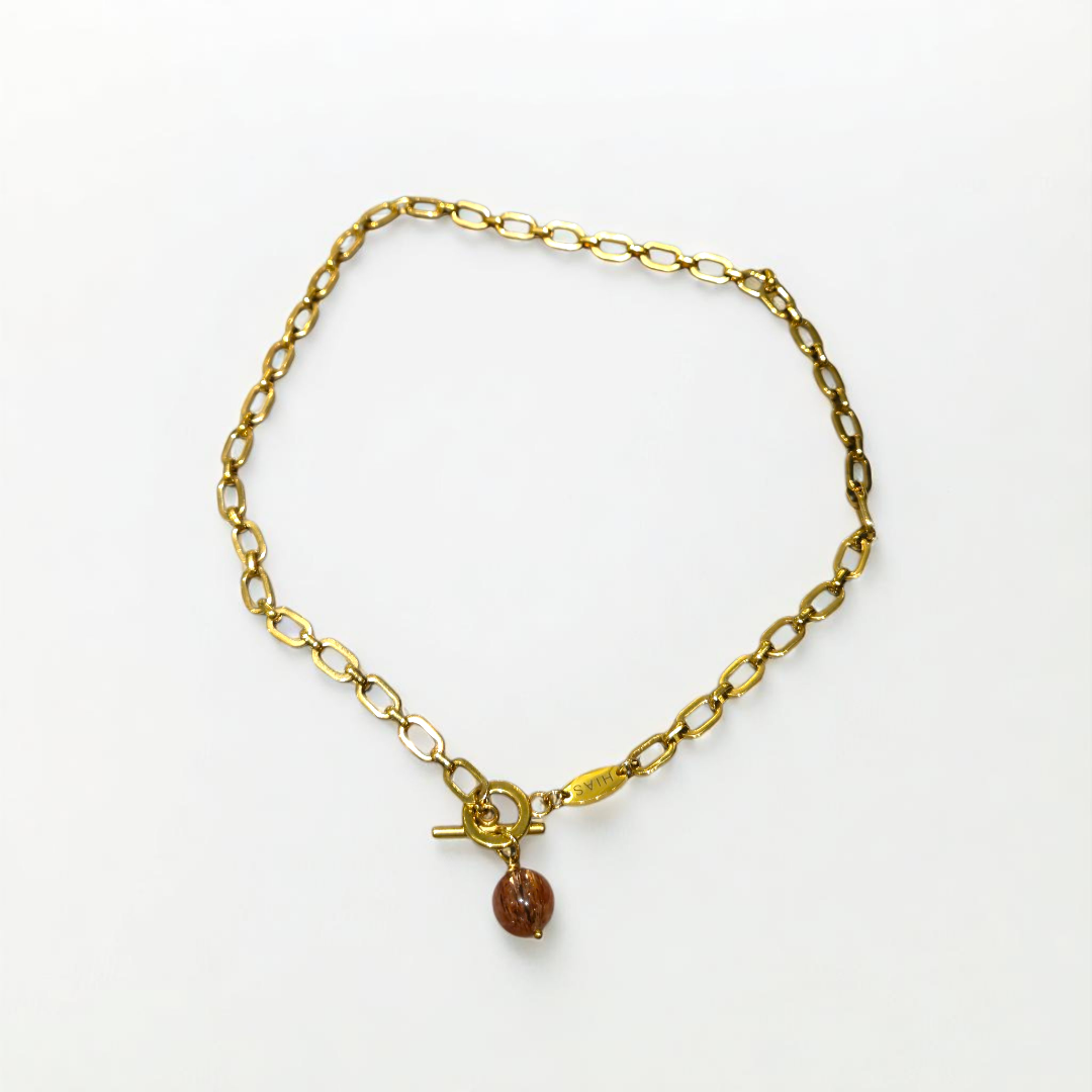 COPPER RUTILE U RECTANGLE NECKLACE