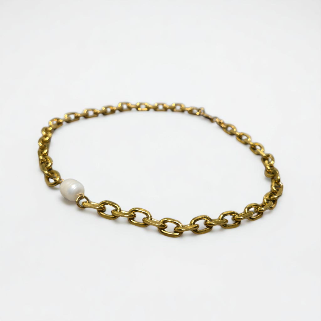 CHUNKY PEARL NECKLACE GOLD