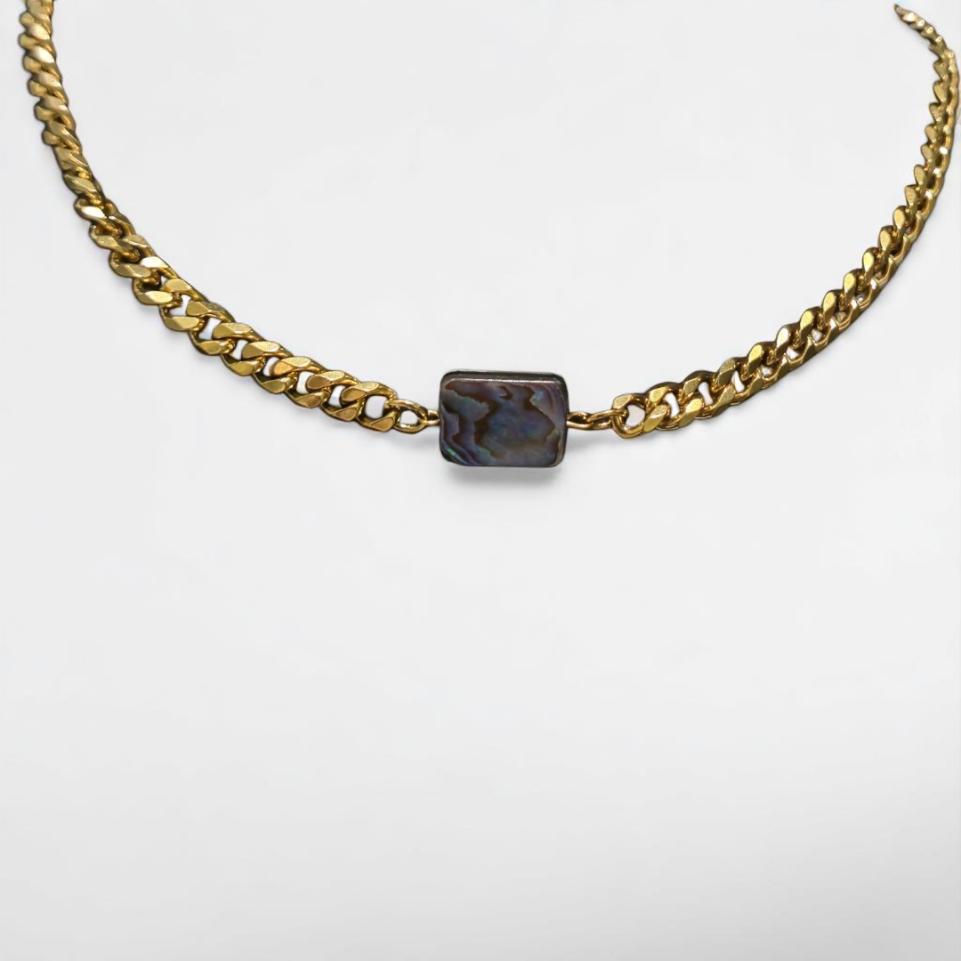 ABALONE SHELL NECKLACE GOLD