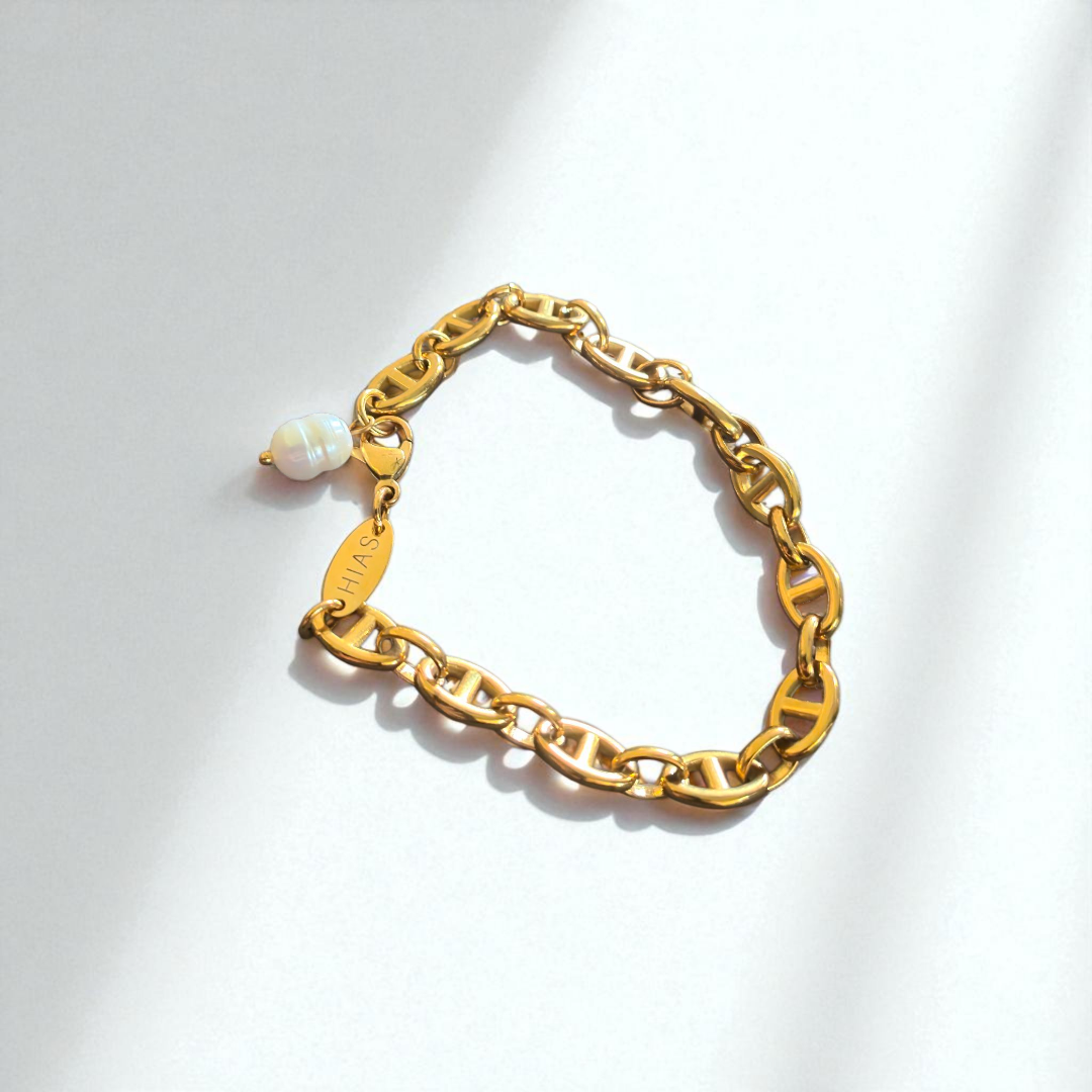 D-LINK WITH PEARL BRACELET GOLD