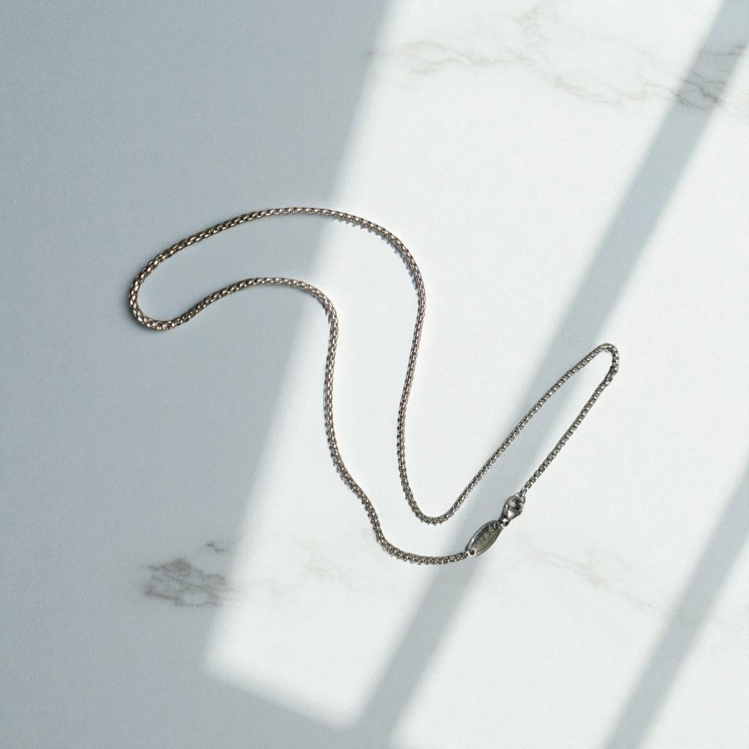 PLAIN BOXCHAIN NECKLACE SILVER